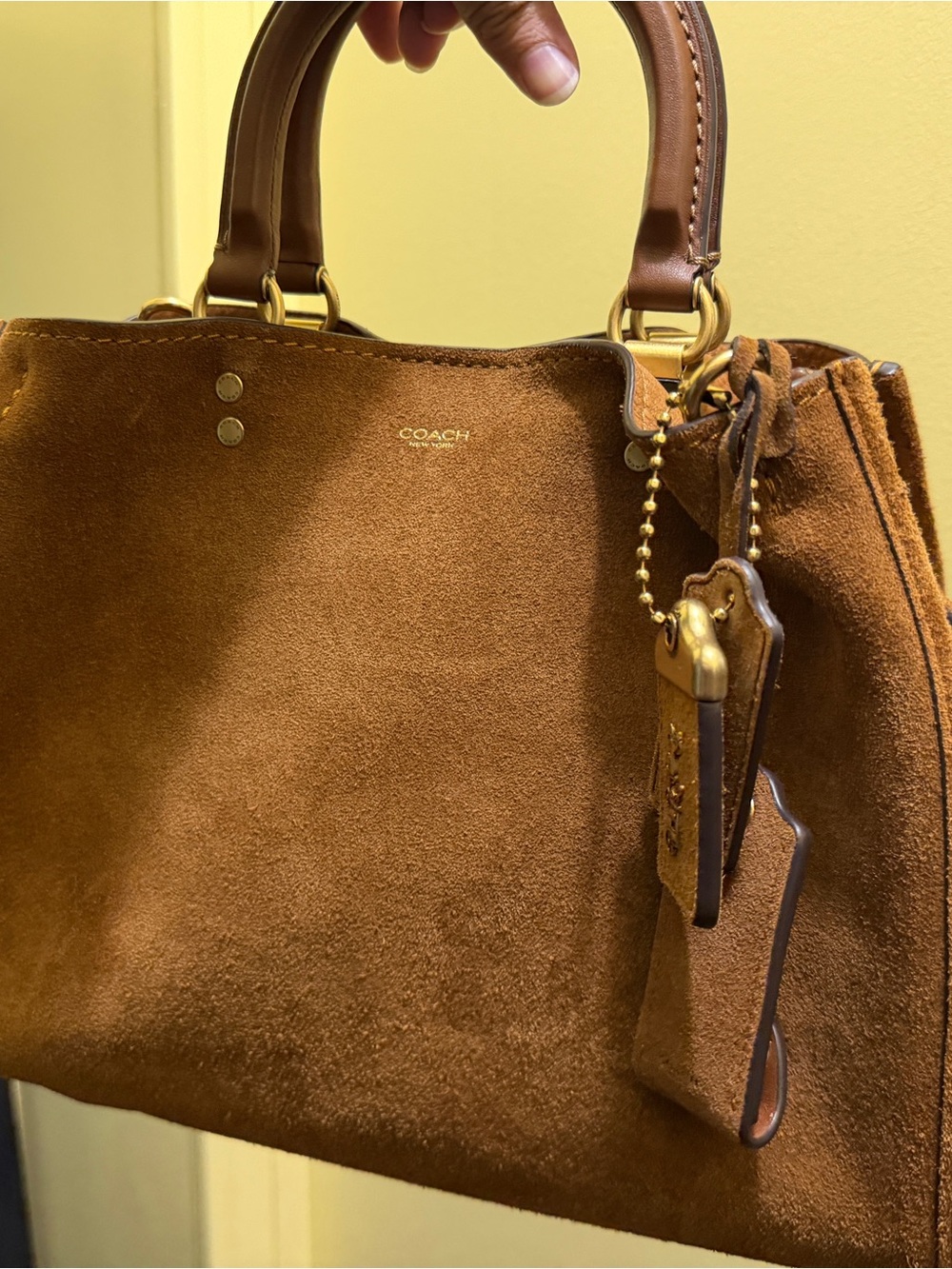 Coach Suede Rogue 31 Shoulder Bag in Rich Brown with Gold Hardware - Picture 9 of 9